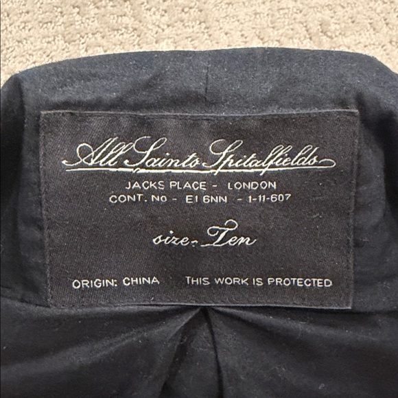 All Saints Charcoal Wool Utility Coat - Picture 2 of 7